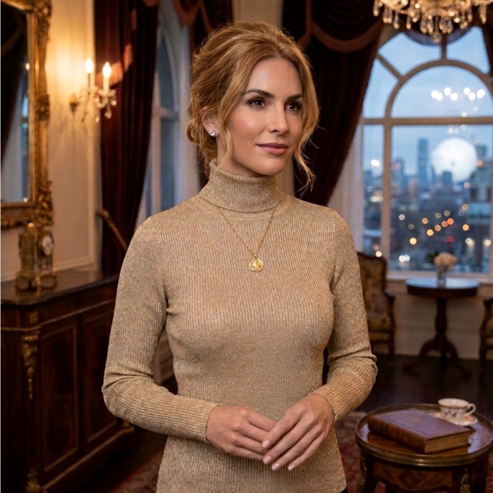 Joseph A. Qu’est- Cequec’EstSilk Shimmering Gold Sweater